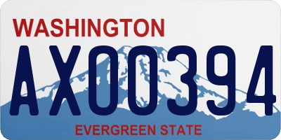 WA license plate AXO0394