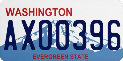 WA license plate AXO0396