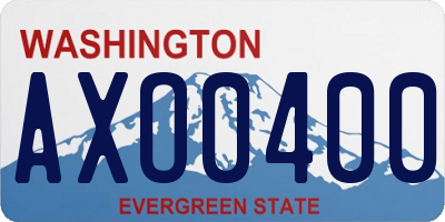 WA license plate AXO0400