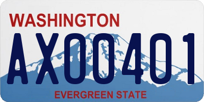 WA license plate AXO0401