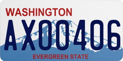 WA license plate AXO0406