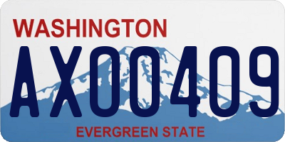 WA license plate AXO0409