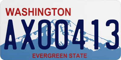 WA license plate AXO0413