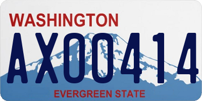 WA license plate AXO0414