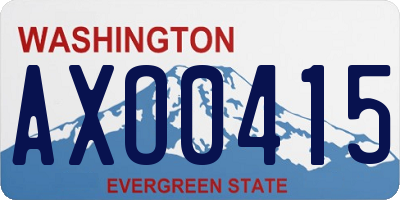 WA license plate AXO0415