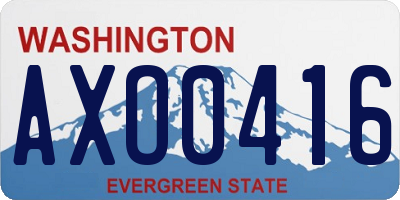 WA license plate AXO0416