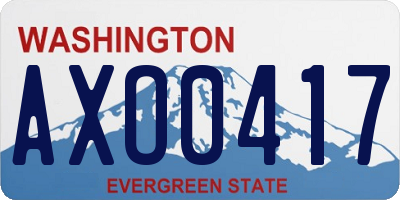 WA license plate AXO0417
