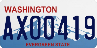 WA license plate AXO0419