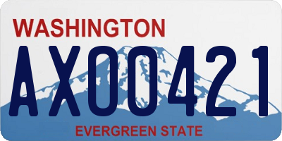 WA license plate AXO0421