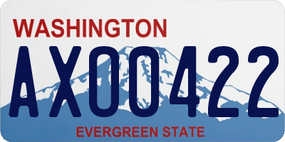 WA license plate AXO0422