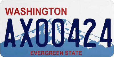 WA license plate AXO0424