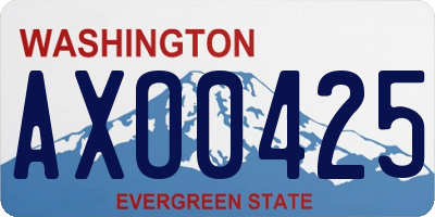 WA license plate AXO0425