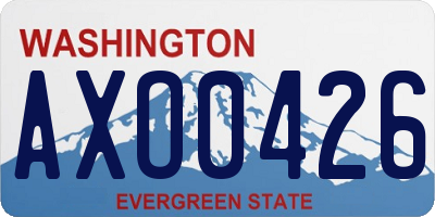 WA license plate AXO0426