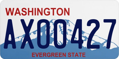 WA license plate AXO0427