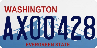 WA license plate AXO0428