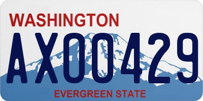 WA license plate AXO0429