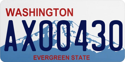 WA license plate AXO0430