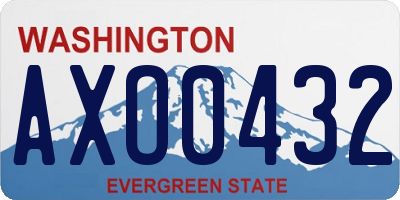 WA license plate AXO0432