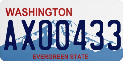 WA license plate AXO0433