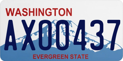 WA license plate AXO0437
