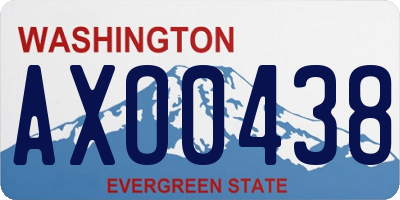 WA license plate AXO0438