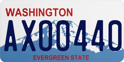 WA license plate AXO0440