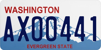 WA license plate AXO0441