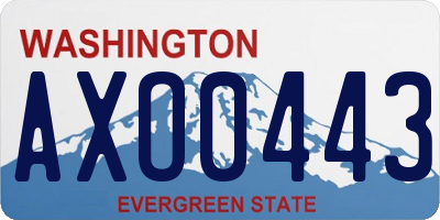 WA license plate AXO0443