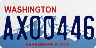 WA license plate AXO0446