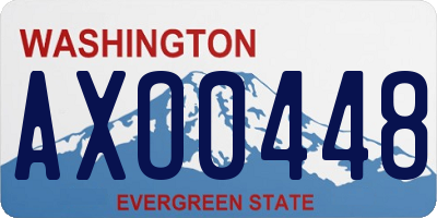 WA license plate AXO0448
