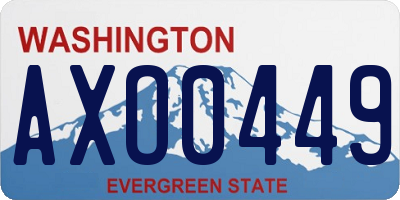 WA license plate AXO0449