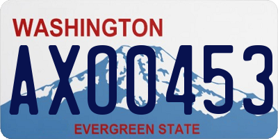 WA license plate AXO0453