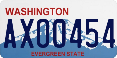 WA license plate AXO0454