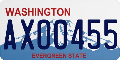 WA license plate AXO0455