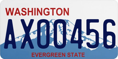 WA license plate AXO0456