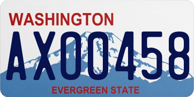 WA license plate AXO0458
