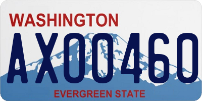 WA license plate AXO0460