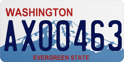 WA license plate AXO0463