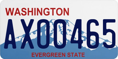 WA license plate AXO0465