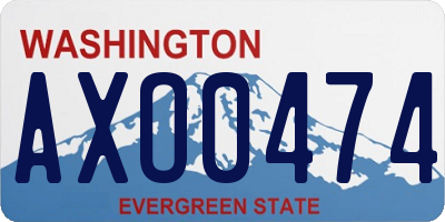 WA license plate AXO0474