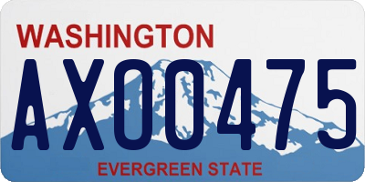 WA license plate AXO0475