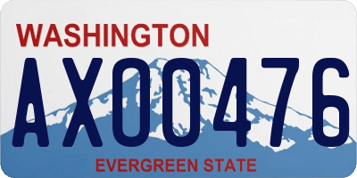 WA license plate AXO0476