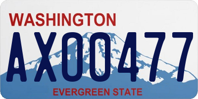 WA license plate AXO0477