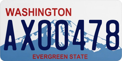 WA license plate AXO0478