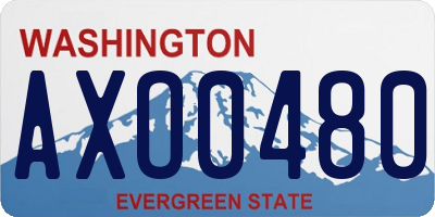 WA license plate AXO0480