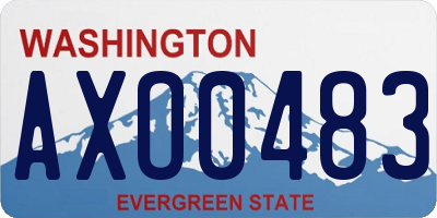WA license plate AXO0483
