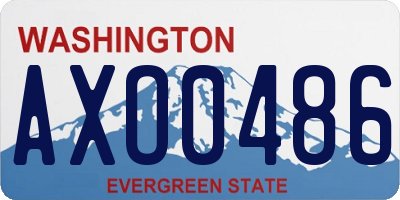 WA license plate AXO0486