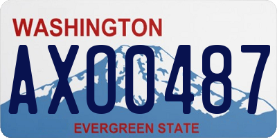 WA license plate AXO0487