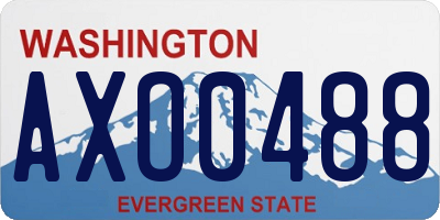 WA license plate AXO0488