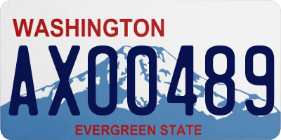 WA license plate AXO0489
